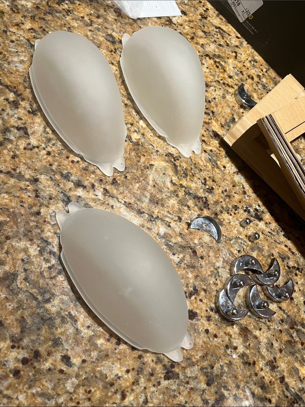 Philips forecast 3 globe lamp replacements and cresent shaped sconse hardware